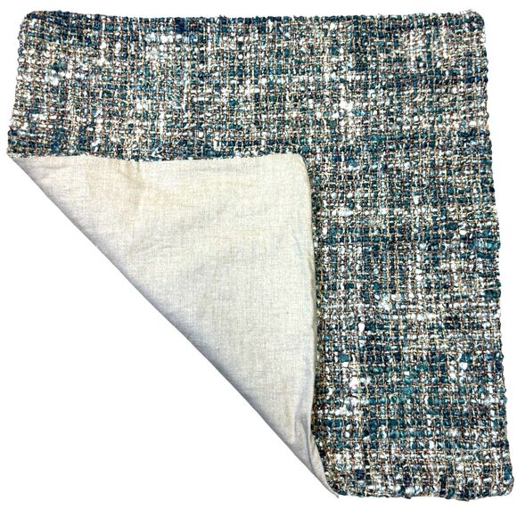 Villa by Classic Home Porter Textured Square Throw Pillow Cover Blue Slate NWOT - Picture 2 of 7